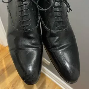 Zara | Shoes | Black Zara Textured Patent Dress Shoe Sz 44  display picture 3